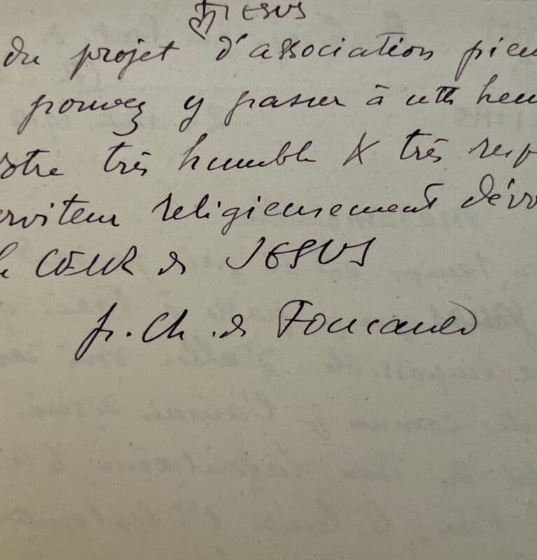 Le Père Charles de Foucauld se met à disposition pour aider un projet d’association pieuse