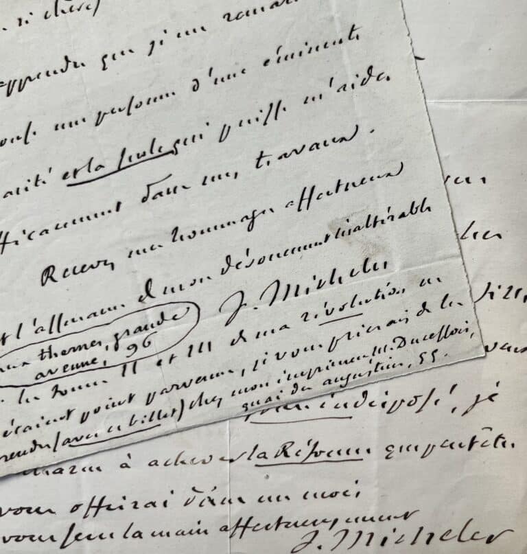 Jules Michelet épouse sa collaboratrice Athénaïs Mialaret et recommande le jeune explorateur Guillaume Lejean
