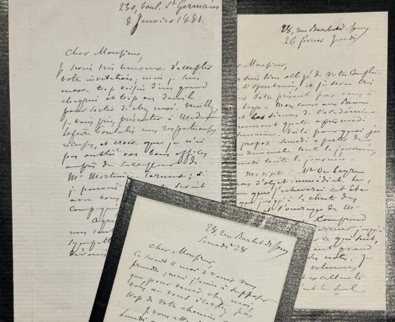 Trois lettres d&rsquo;Hippolyte Taine à Lefèvre-Pontalis (+ neuf autres de son épouse)