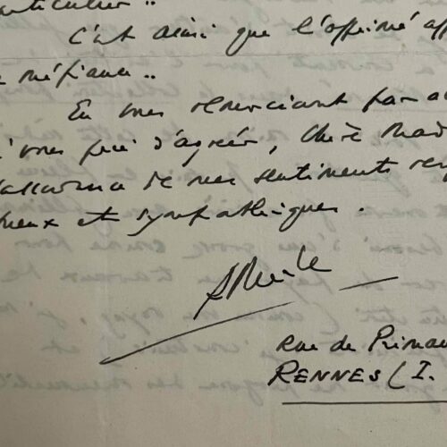 Robert Merle addresses Simone de Beauvoir and Sartre regarding the copyright granted by Gallimard