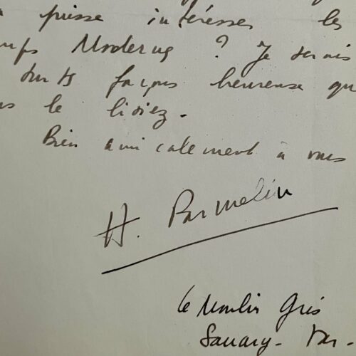 Hélène Parmelin sends the manuscript of her essay "The Filacciano Complex" to Jean-Paul Sartre