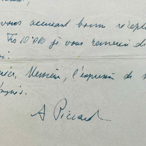 Ringraziamenti dall'oceanografo svizzero Auguste Piccard per l'articolo pubblicato su Historia