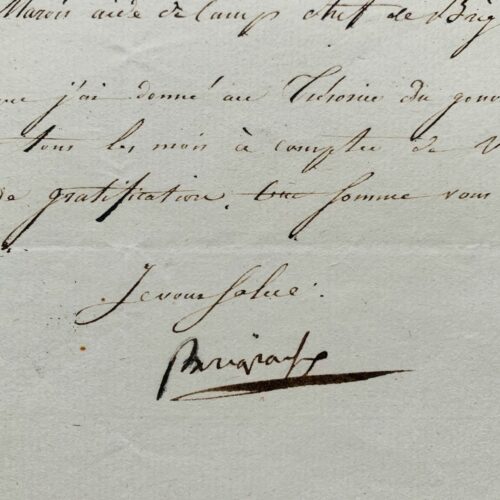 Bonaparte concede una bonificación a su ayudante de campo