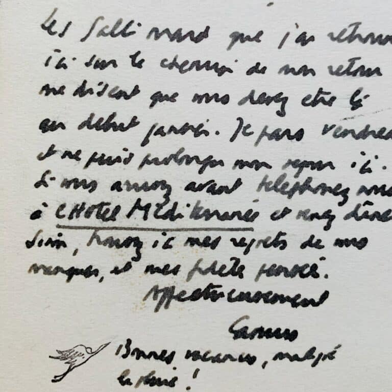 Albert Camus, de retour d&rsquo;Algérie, séjourne chez les Gallimard à Cannes