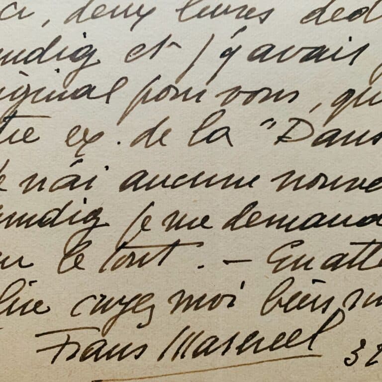Frans Masereel envoi un dessin pour truffer un exemplaire de la Danse des Morts