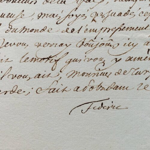 Il re Federico II di Prussia riconosce l'omaggio di Luigi XV in seguito alla morte del maresciallo di Sassonia