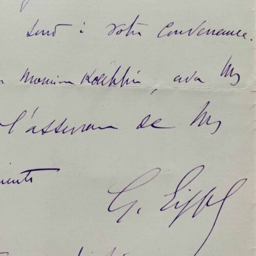 Importante lettera di Gustave Eiffel al suo collaboratore Maurice Koechlin sulla solidità dei ponti