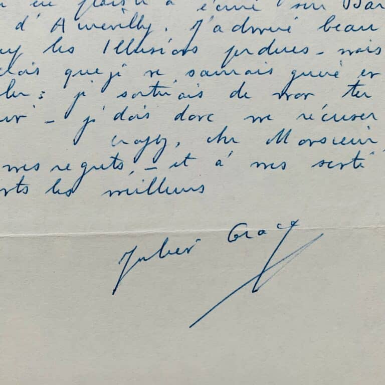 Julien Gracq dit son admiration pour Barbey d&rsquo;Aurevilly et Les Illusions perdues