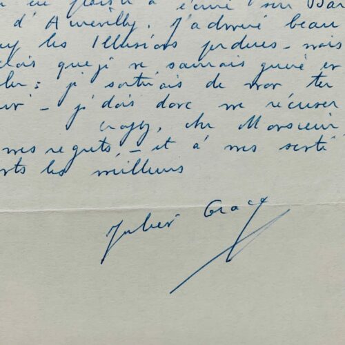 Julien Gracq expressed his admiration for Barbey d'Aurevilly and Lost Illusions