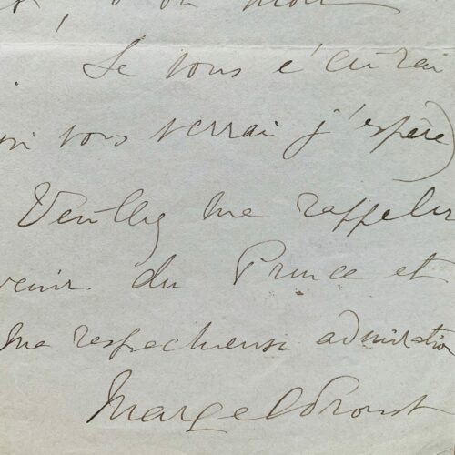 Marcel Proust confides that he feels he is dying, in an unpublished letter to Princess Marthe Bibesco