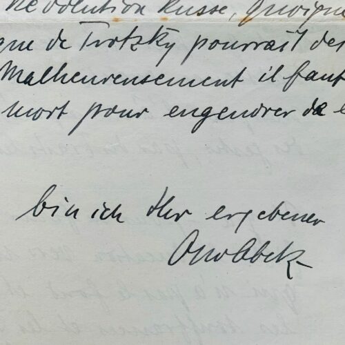 Una lunga lettera di Otto Abetz, ambasciatore del Terzo Reich, in cui si parla di sua moglie Suzanne de Bruyker e dell'istruzione delle ragazze