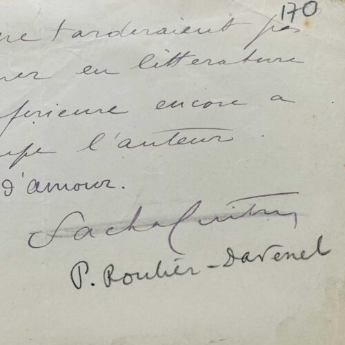 Sacha Guitry's manuscript of the final chapter of "Paul Roulier-Davenel's Correspondence"