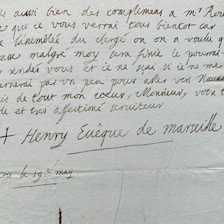 Lettre de Mgr de Belsunce, évêque de Marseille, au sujet de l&rsquo;abbaye des Chambons en Lozère