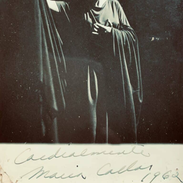Photographie dédicacée de Maria Callas à la Scala en 1962