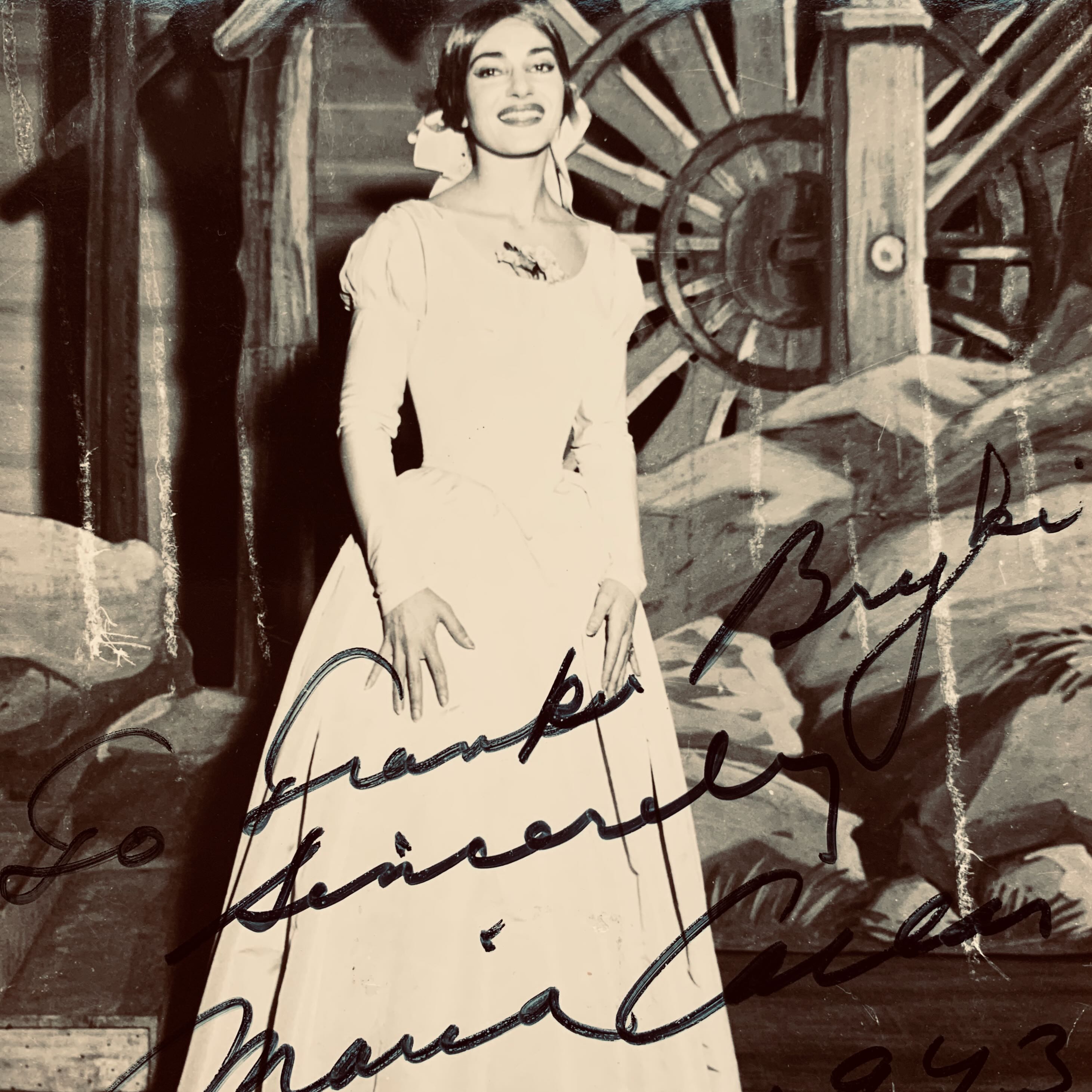 Photographie dédicacée de Maria Callas en 1973