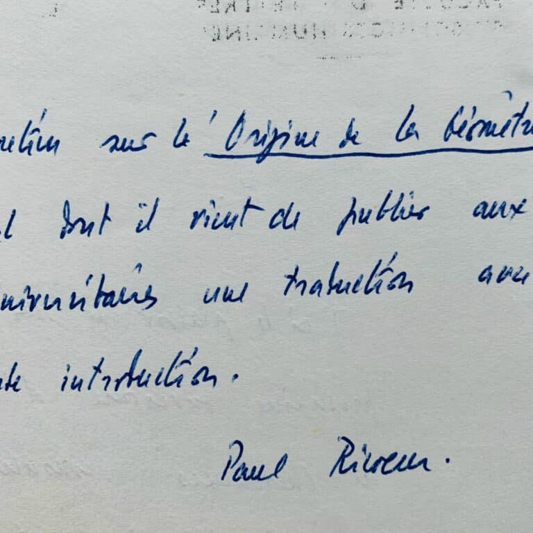 Paul Ricoeur organise un séminaire sur la phénoménologie d&rsquo;Husserl avec Derrida