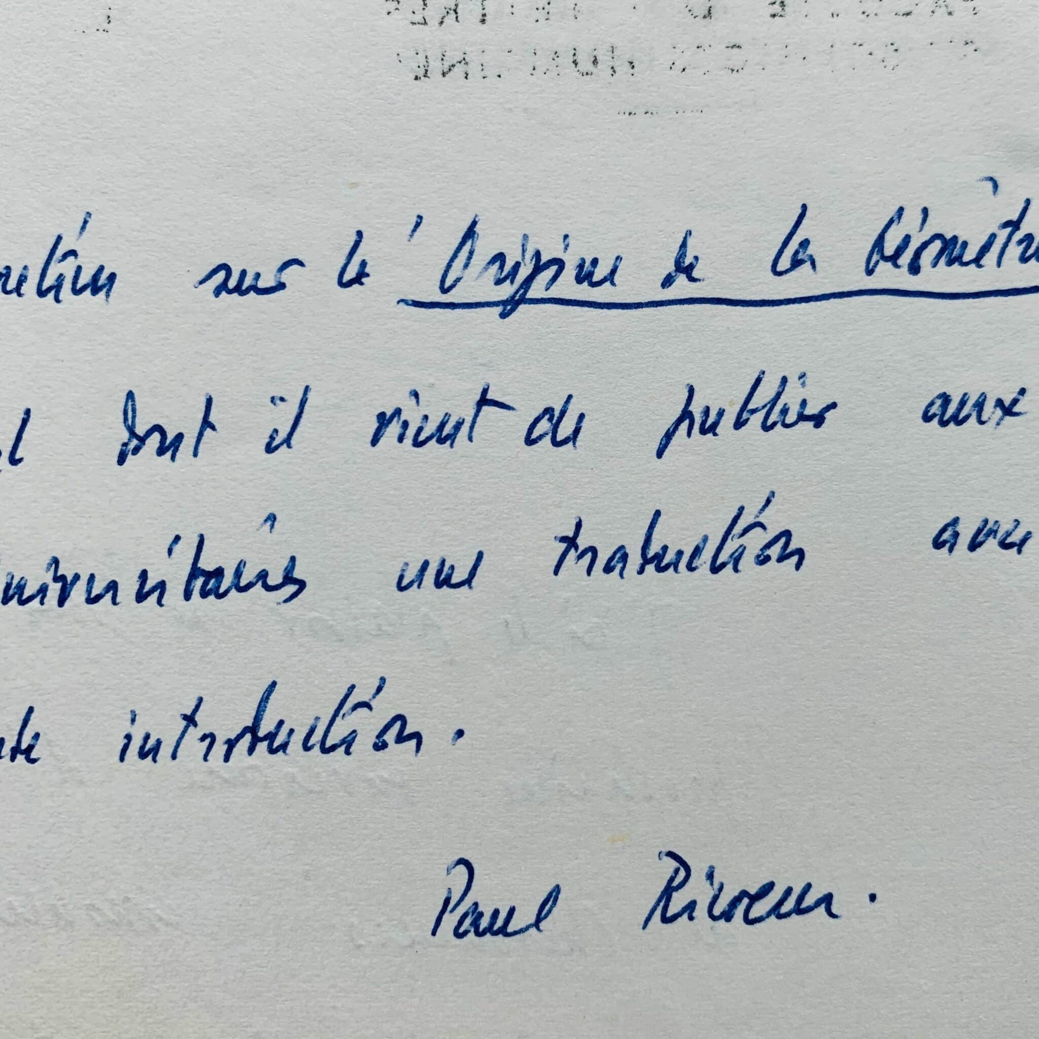 Paul Ricoeur is organizing a seminar on Husserl's phenomenology with Derrida