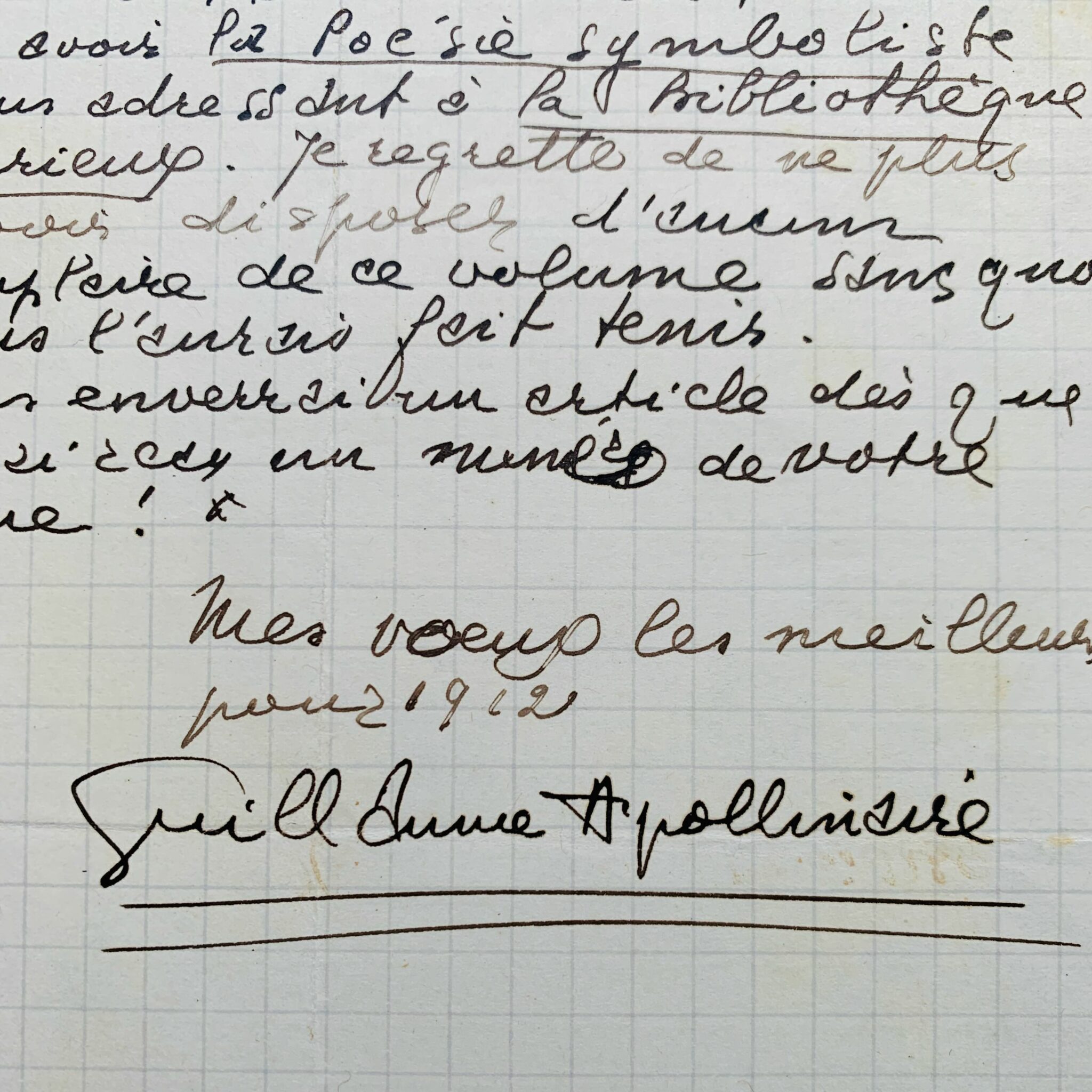 Guillaume Apollinaire ya no tiene ningún ejemplar de Poesía Simbolista