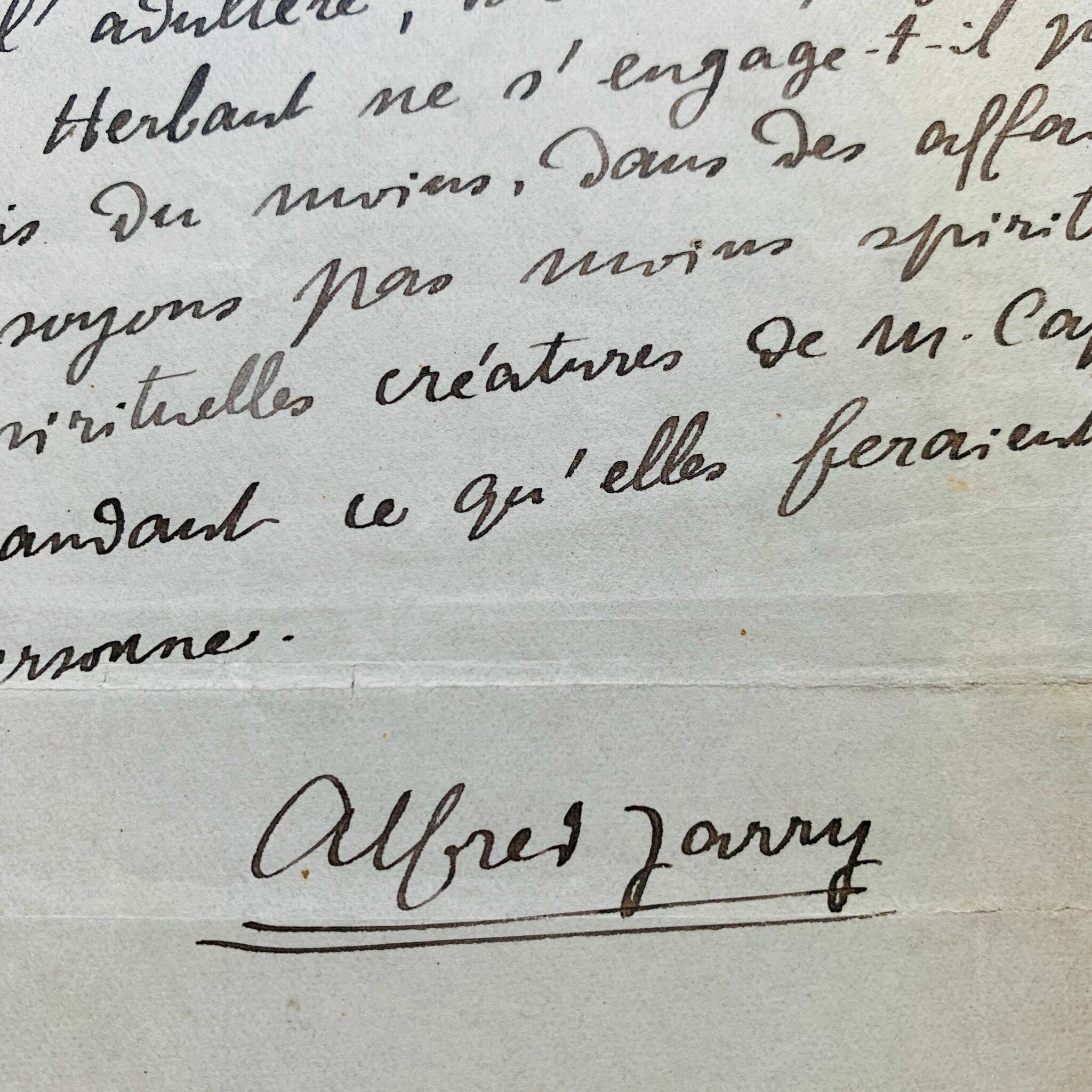 Manuscrito de un artículo de Alfred Jarry para La Revue Blanche