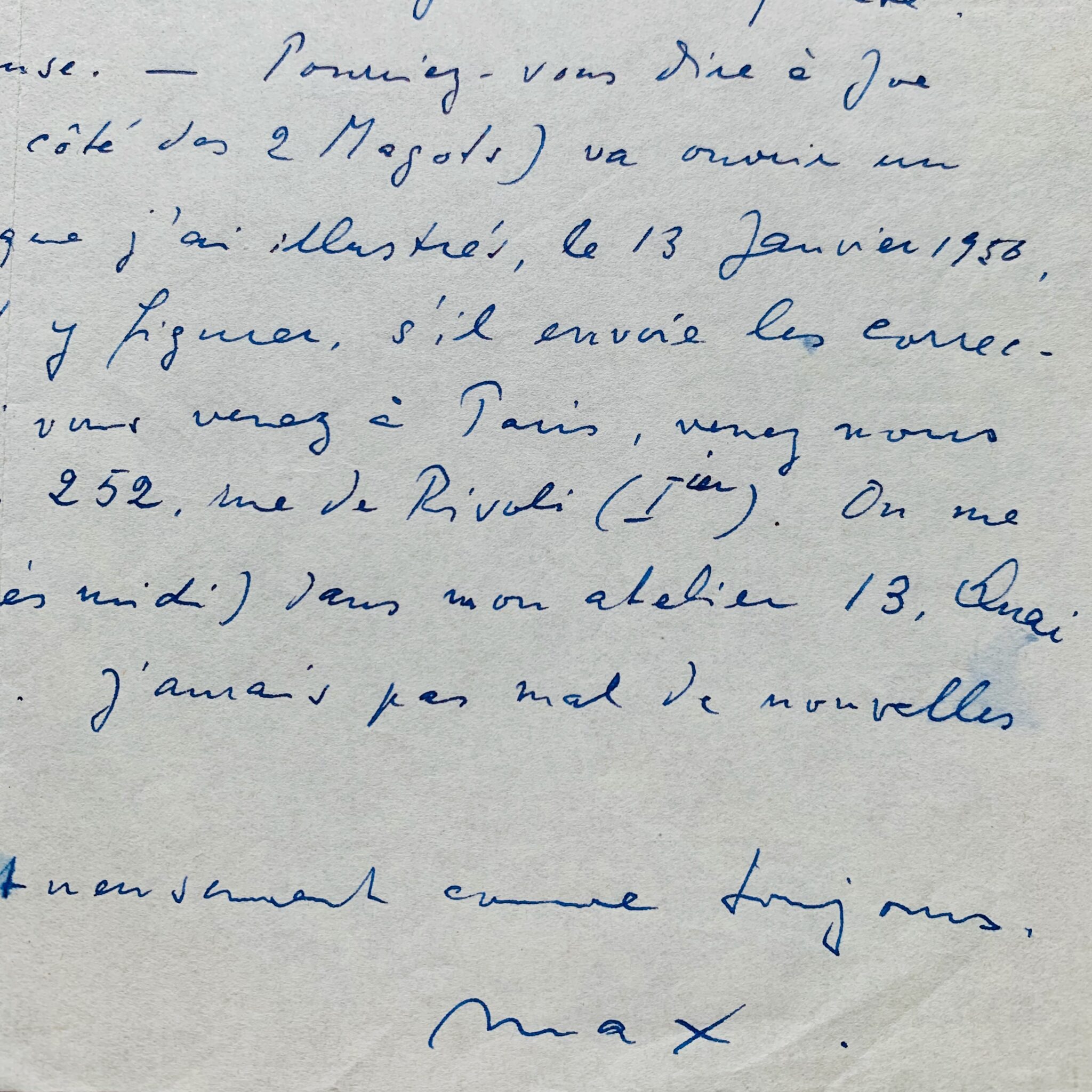 Max Ernst s'inquiète du silence de Joe Bousquet alors que doit paraître leur livre "Partitions"
