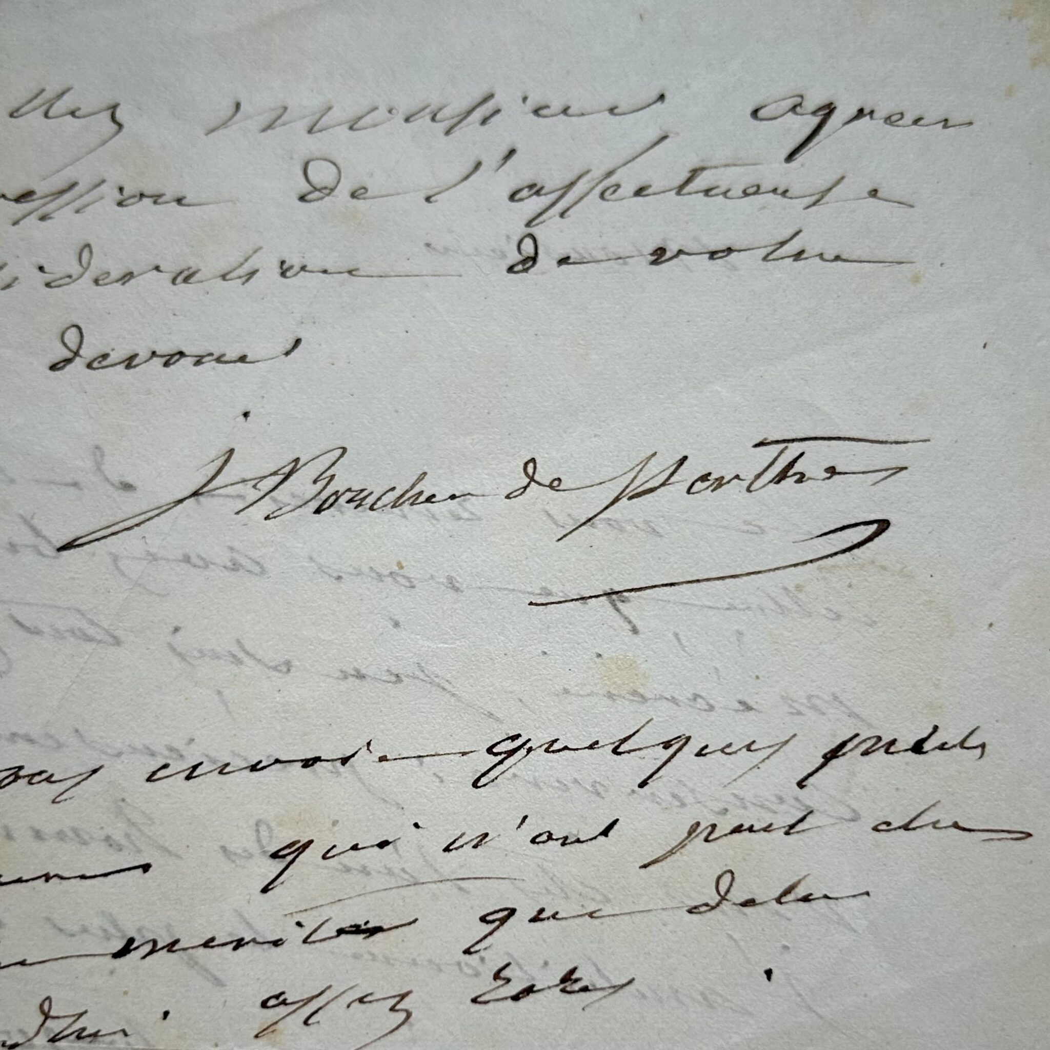 Il preistorico Jacques Boucher de Perthes espresse la sua grande stima