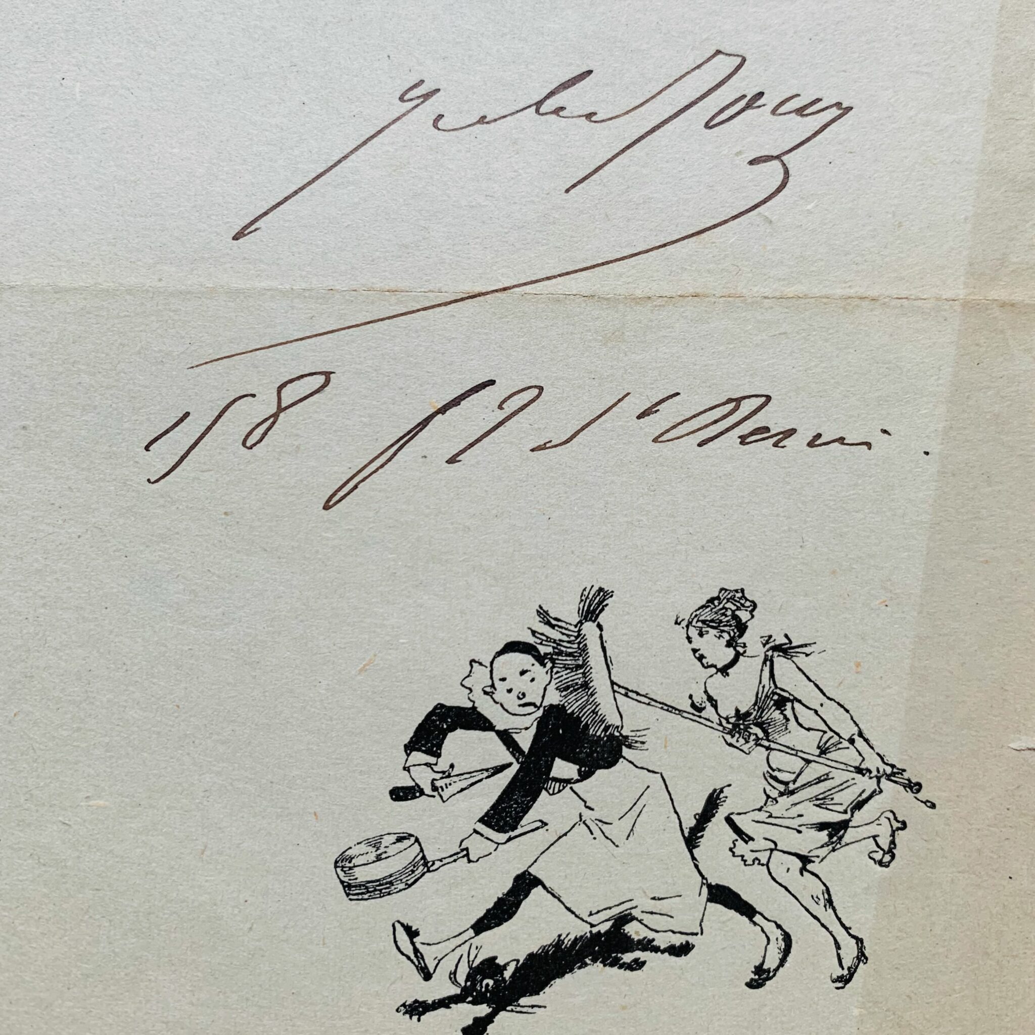 Un recibo del compositor de Montmartre, Jules Jouy, en el membrete del Chat Noir