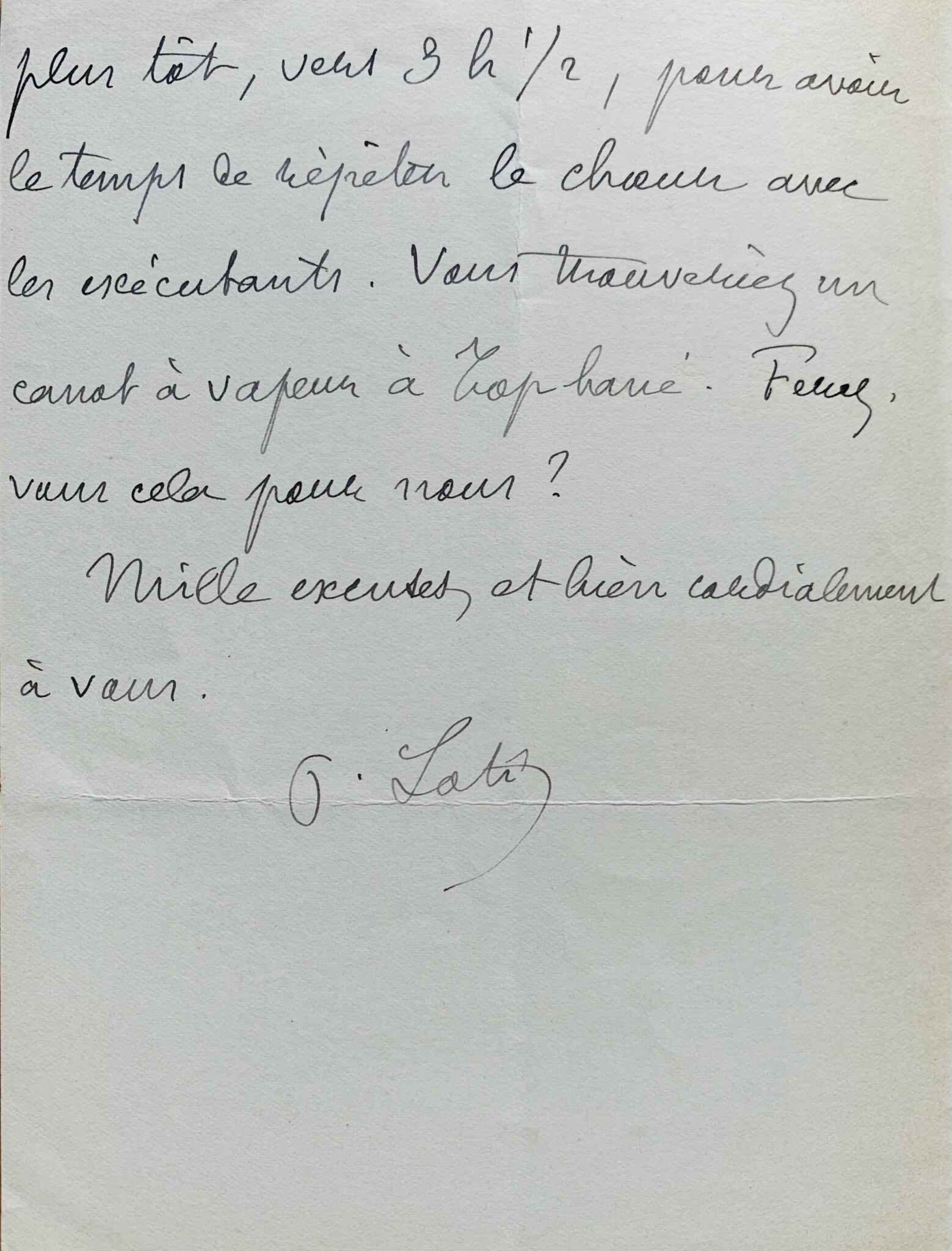 Lettre de Pierre Loti sur le baptême de son chat 3 - 1