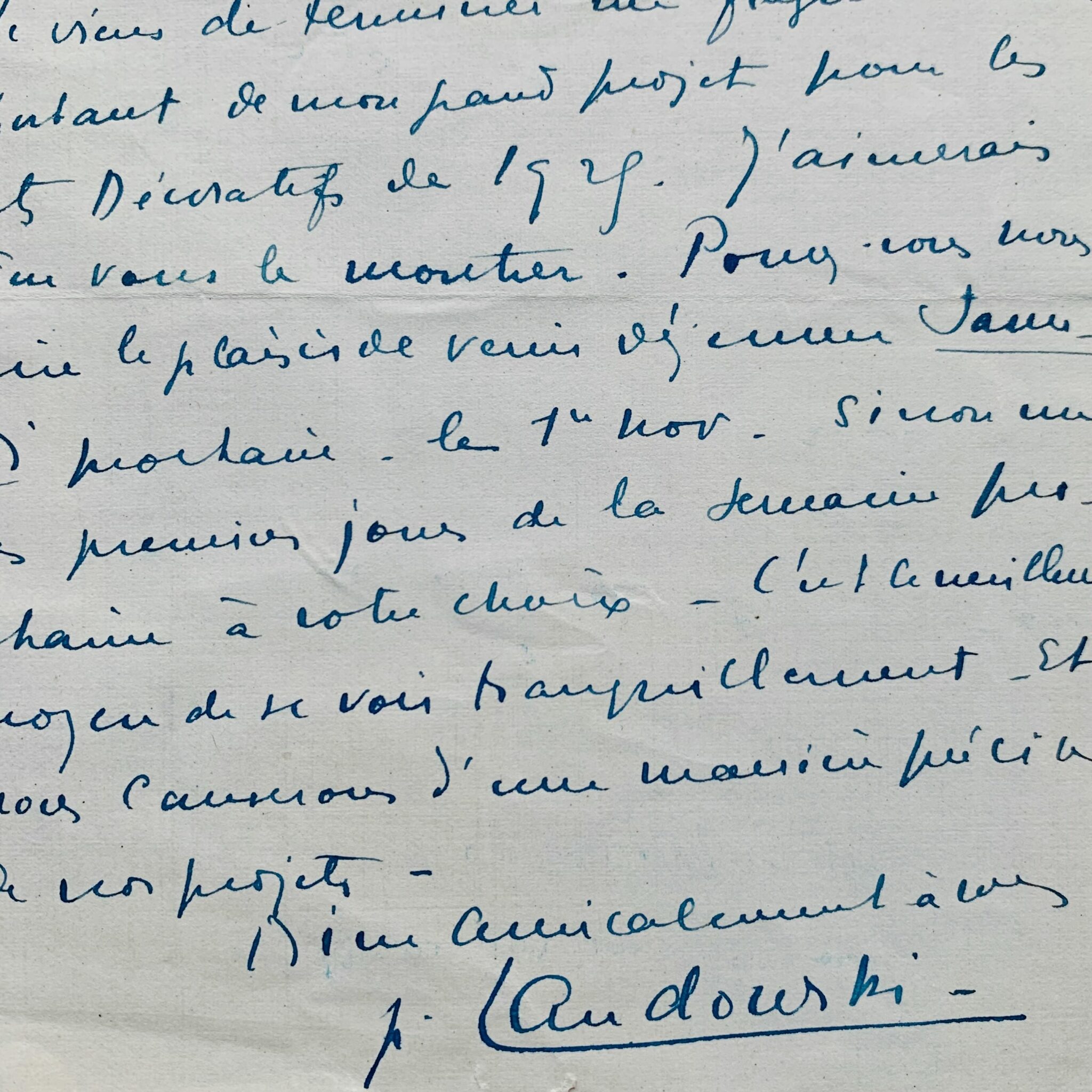 Paul Landowski finaliza su proyecto principal para las Artes Decorativas de 1925 y lo comparte con Montherlant