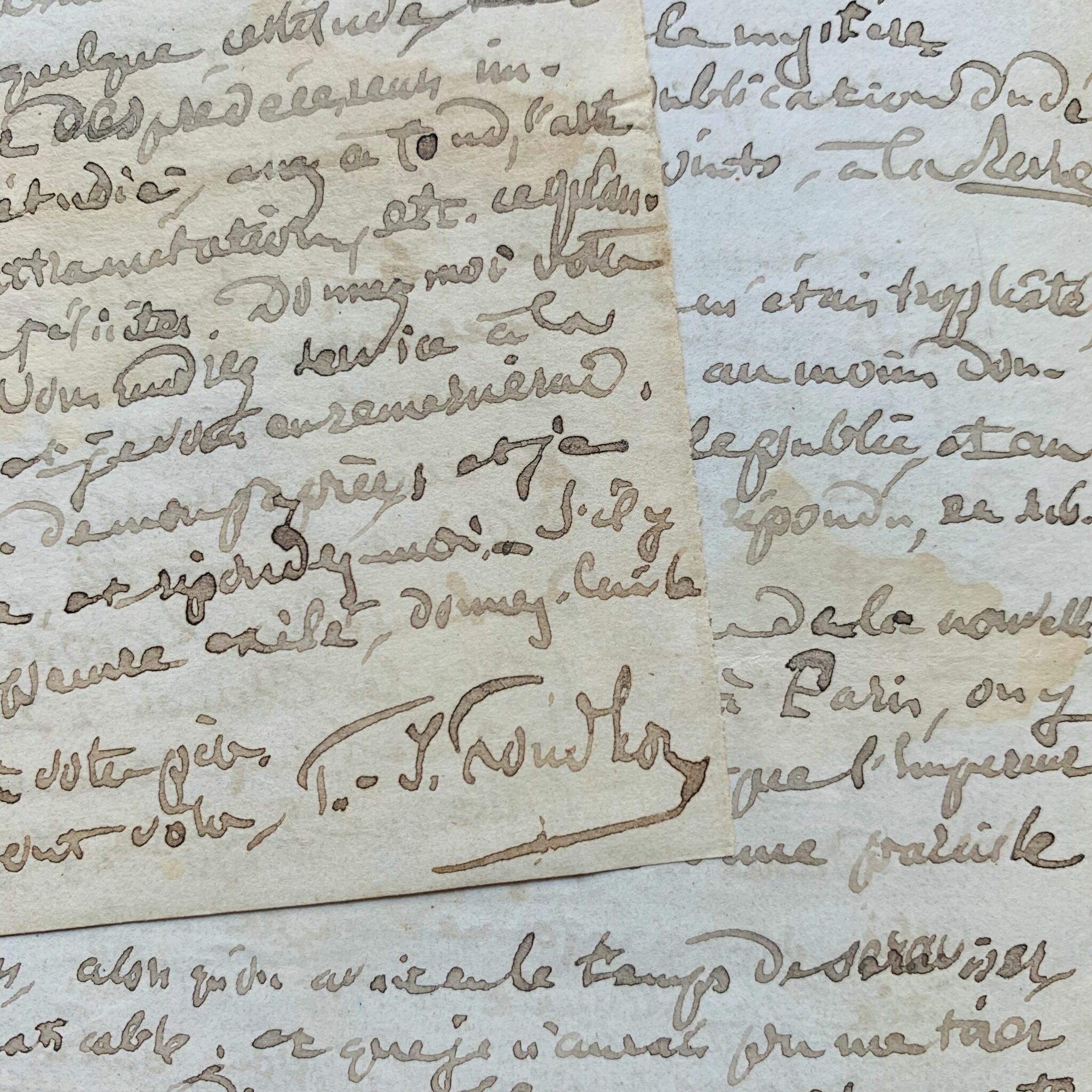 Très longue et importante lettre de Proudhon à son avocat Gustave Chaudey après sa condamnation et son exil