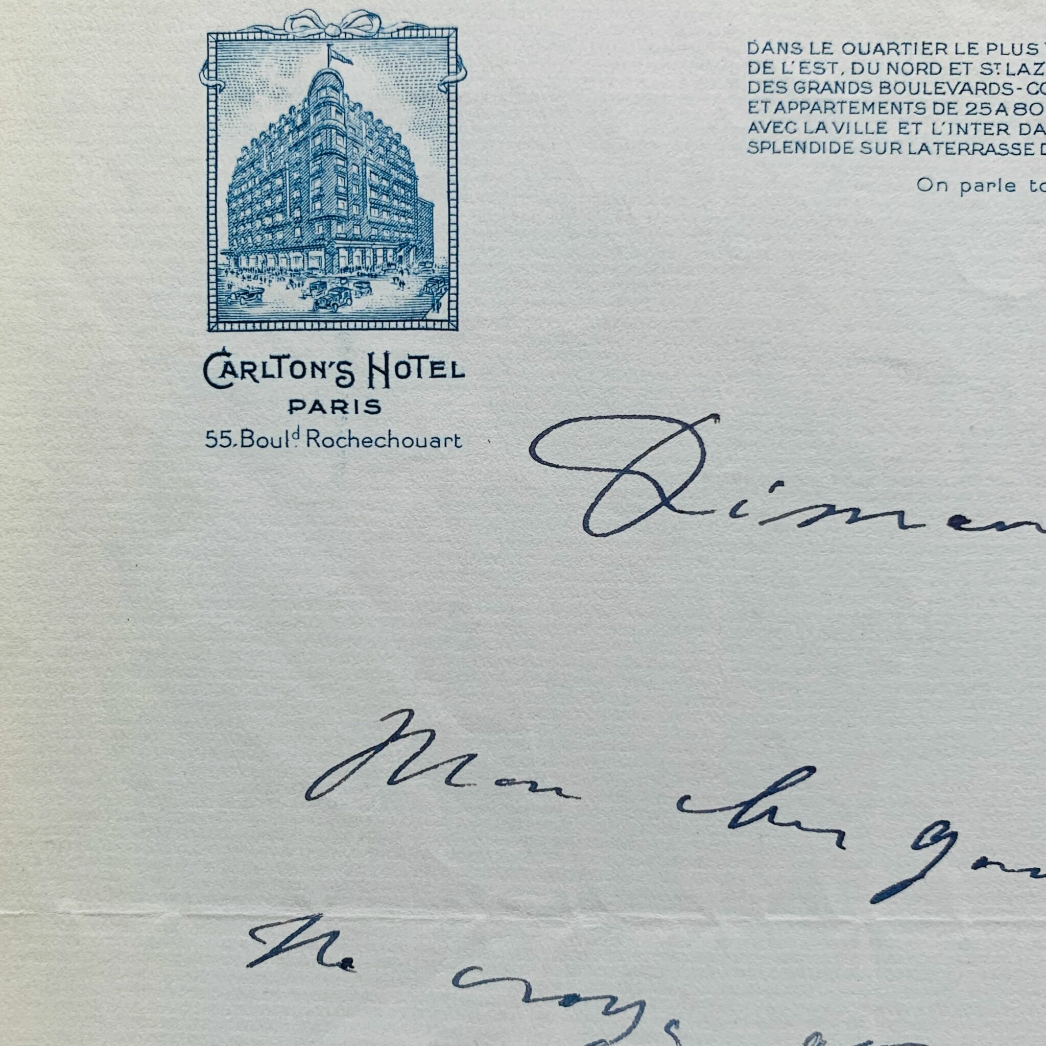 A poignant letter from Polaire, ruined and suffering from tuberculosis, just weeks before her death