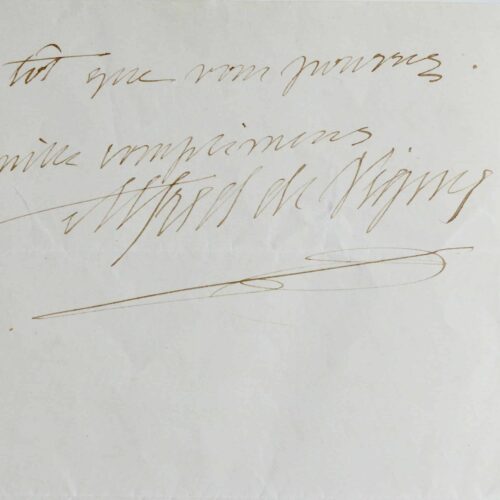 Lettre d'Alfred de Vigny à Pingard