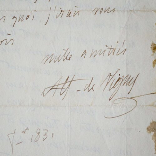 Alfred de Vigny est souffrant et veut l'absolution