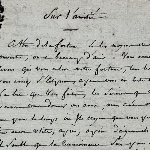 Amères réflexions sur une amitié trahie