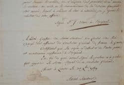 André Grasset de Saint-Sauveur rédige un certificat pour un navire attaqué par un corsaire.
