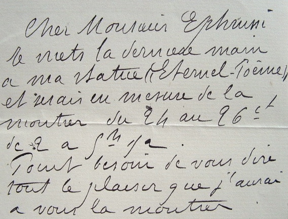 Antonin Carlès invite Charles Ephrussi à voir sa dernière statue.