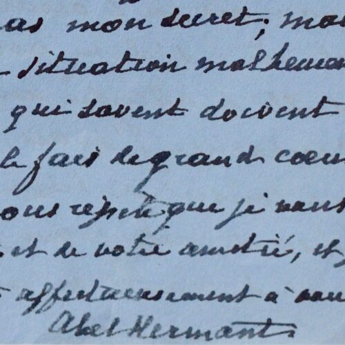 Belle lettre d'Abel Hermant relative à la candidature inopportune de Pierre Mille à l'Académie