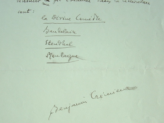 Benjamin Crémieux se ressource avec Baudelaire et Stendhal.