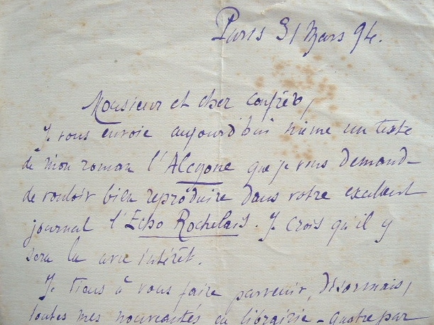 Pierre Maël annonce la parution de l'Alcyone.