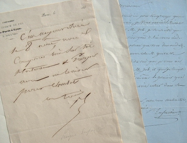 Deux lettres de Prosper Enfantin.