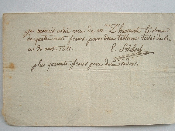 Edouard Swebach vend deux de ses premières toiles.