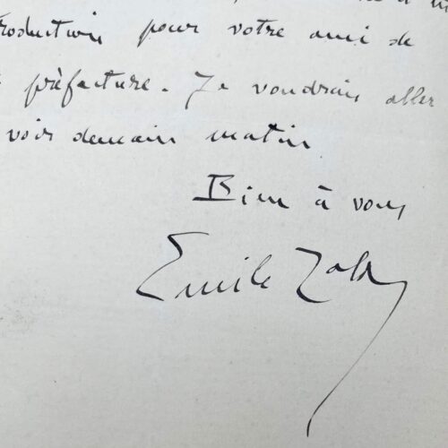 Émile Zola demande une lettre d'introduction