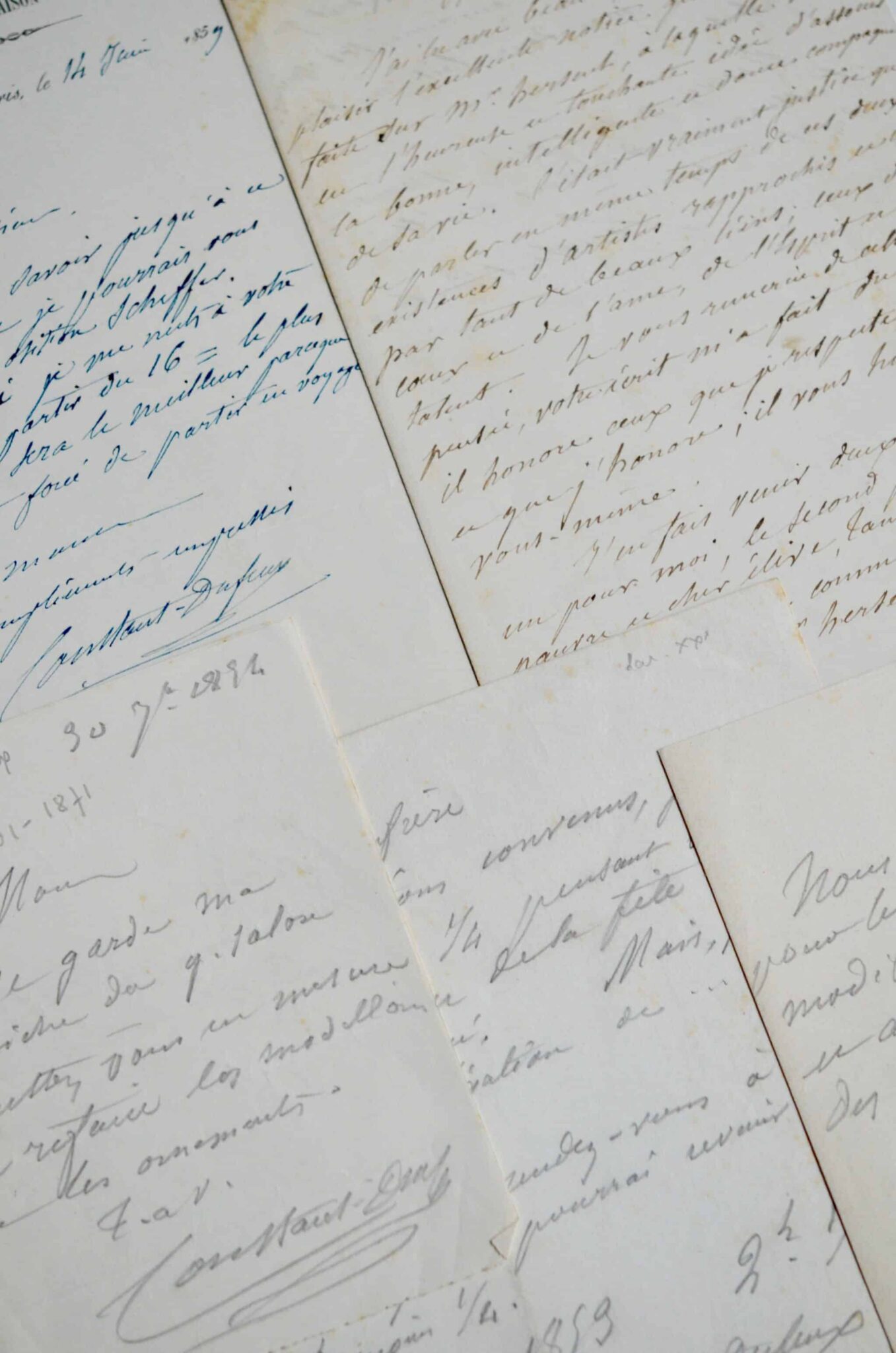 Ensemble de 5 lettres de l’architecte du Panthéon, Simon Claude Constant-Dufeux Ensemble de 5 lettres de l'architecte du Panthéon, Simon Claude Constant-Dufeux