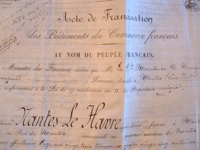 Francisation d'un steamer nantais.