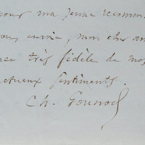 Gounod recommande Réjane à Octave Feuillet pour le Vaudeville