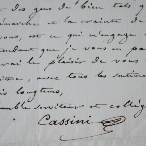Henri de Cassini recommande le protégé de Mme de Fallois, à un confrère