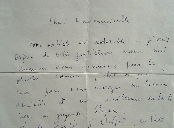 Les remerciements de Gaston Palewski.
