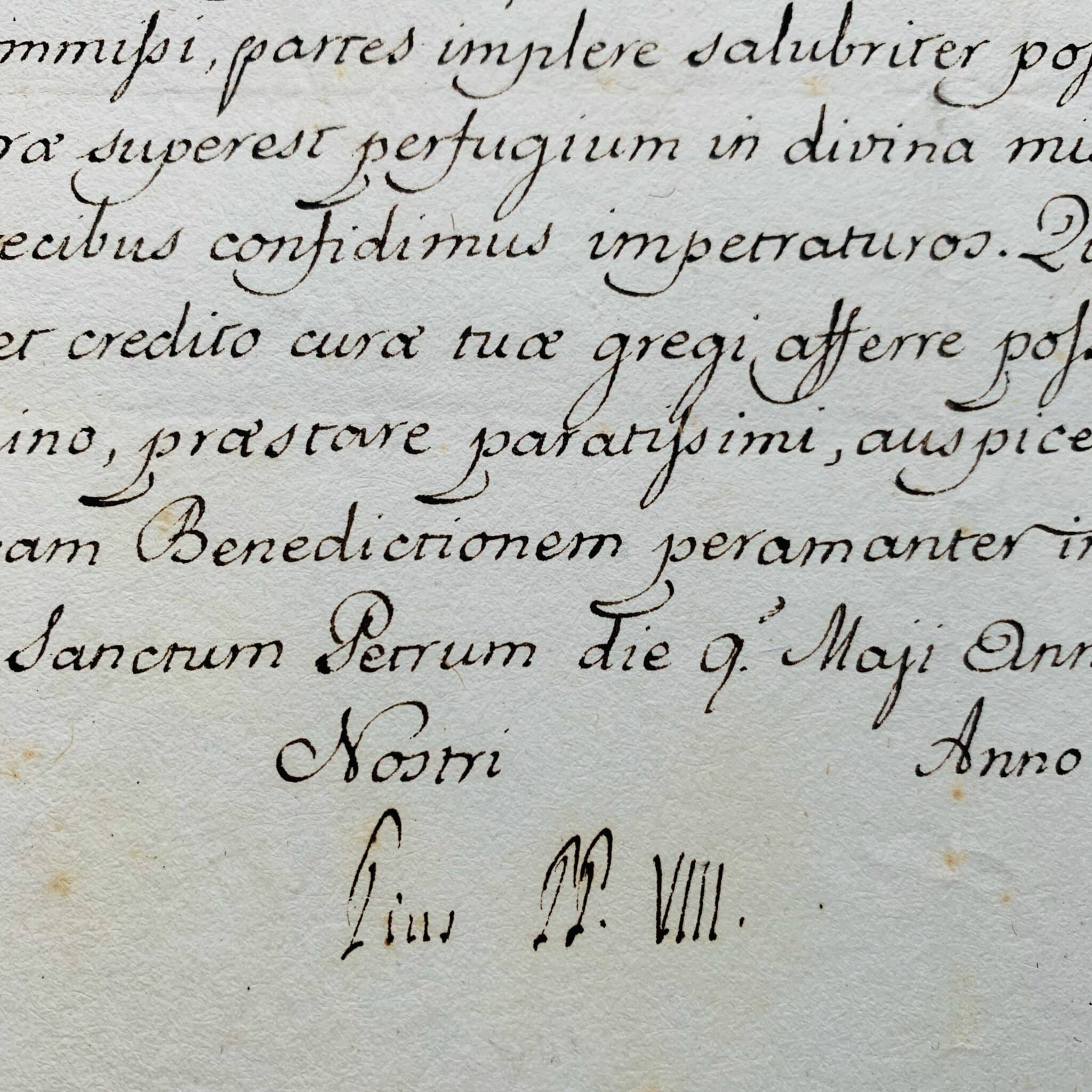 Danksagung von Papst Pius VIII. nach seiner Wahl