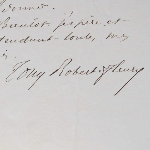Lettre du peintre Tony Robert-Fleury