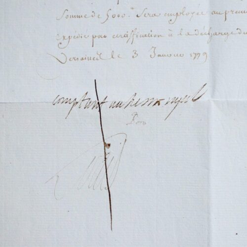 Lettre signée de Louis XVI avec mention autographe de Necker