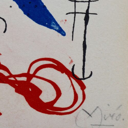 Lithographie signée de Miró avec ses voeux